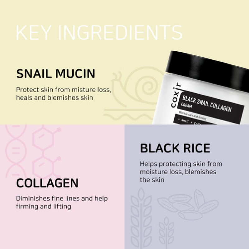 Coxir Black Snail Collagen Face Cream 50ml